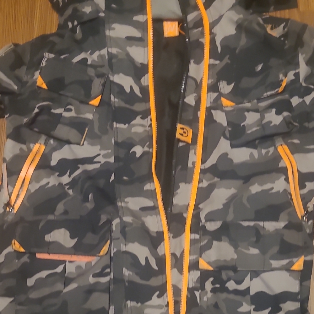 Superdry Camouflage Jacket with Orange Accents